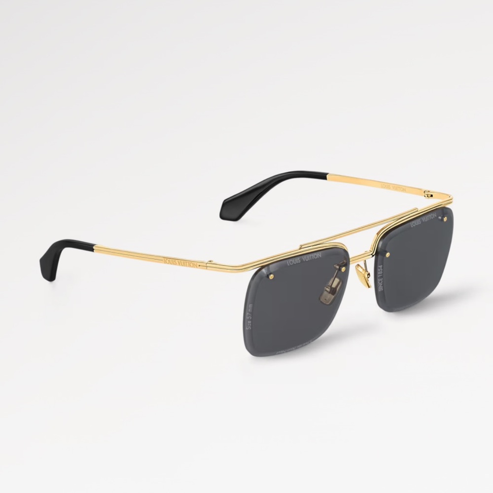 Louis Vuitton Black and Gold Super Vision Light Square Sunglasses - Picture 8 of 10